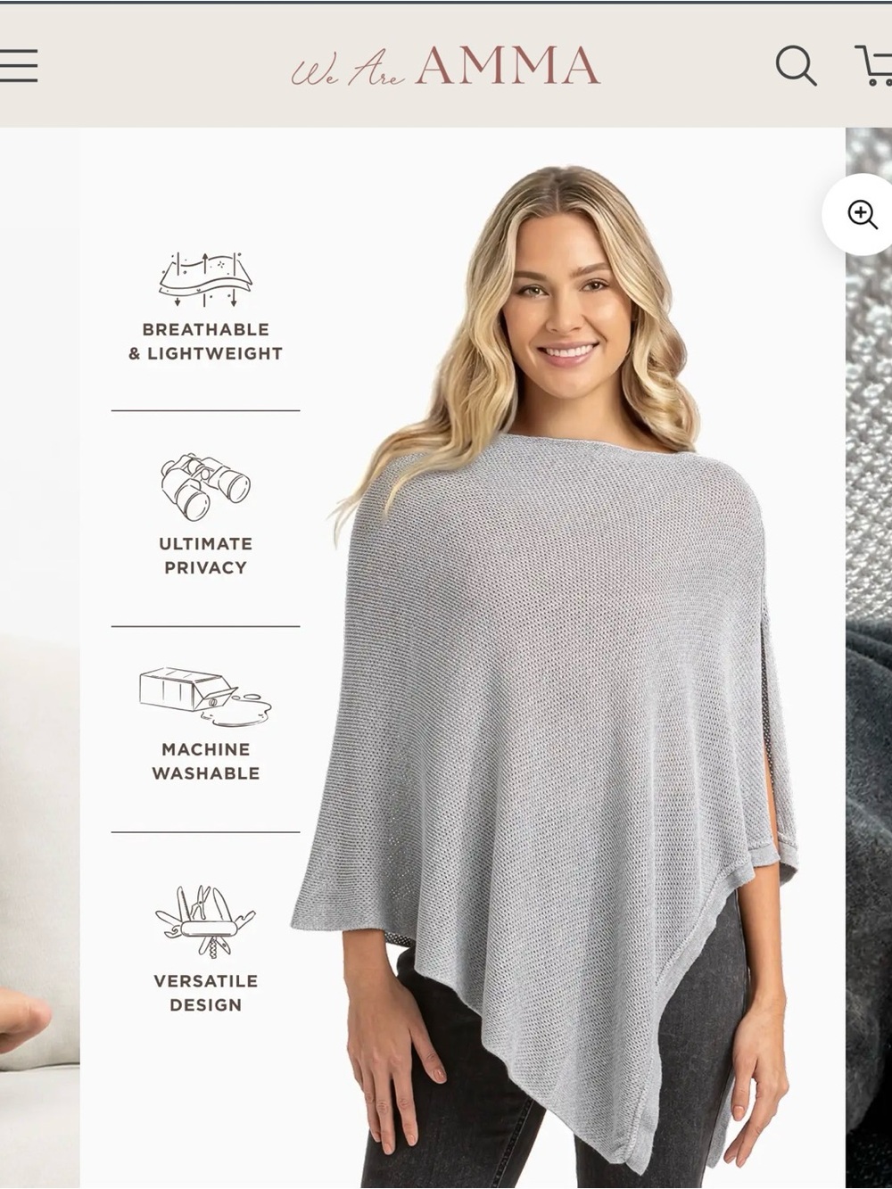 Light Gray Knit Women's Tunic Top